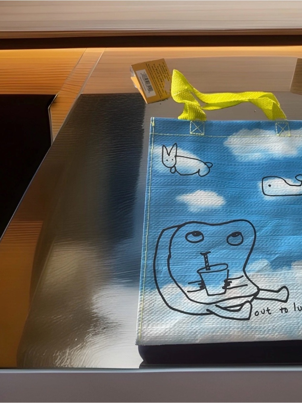 Lunch bag Cloud kid Tote Bag with Yellow Handles - Brand